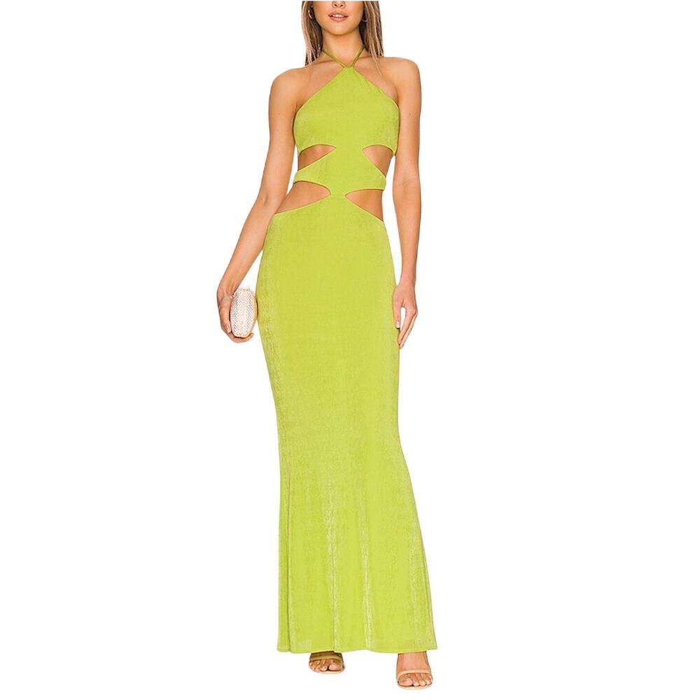 Katie May Cutout Lime Green Sloane Gown Size L